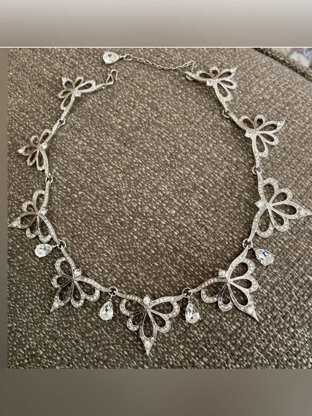 ALFRED DURANTE Vintage Estate FM 1987 Crystal Collar Statement Necklace